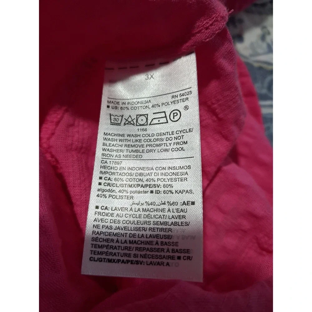 Nwt Old Navy Puff-Sleeve Seersucker Women Size 3X Loose Summer Comfort Swing Top